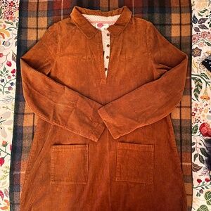 Mini Boden Girl’s Carmel Brown Corduroy Tunic with Pockets — 15/16 yrs